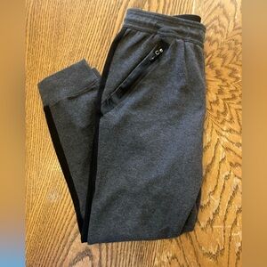 Reebok Mens Dark Gray Sweatpants Gym Activewear Pockets Drawstring Size Medium